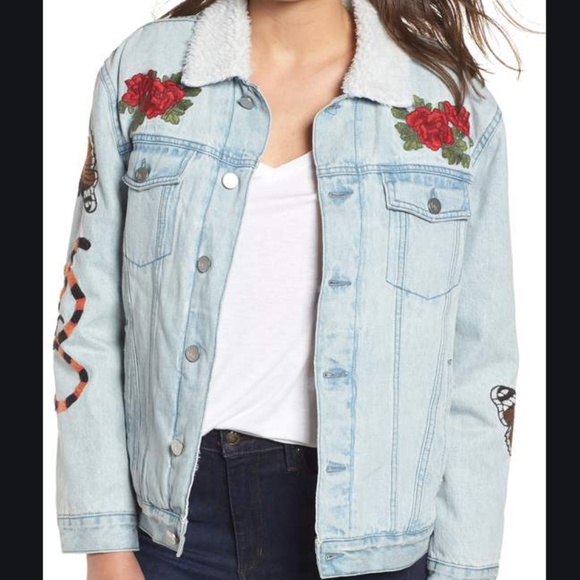 fleece lined jean jacket womens